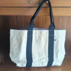 TOMMY HILFIGER キャンバストートバッグ ベージュ/ネイビー