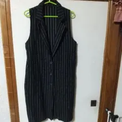 アンティカ ブラックストライプ ベスト・ジレ