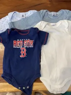 プチバトー　ボストン・レッドソックス ボディスーツセット