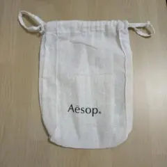 【美品】Aēsop リネン巾着袋 中型 クリーム色