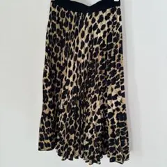ZARA ヒョウ柄 プリーツスカート S