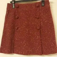 AS KNOW AS DE BASE赤ツイードスカート