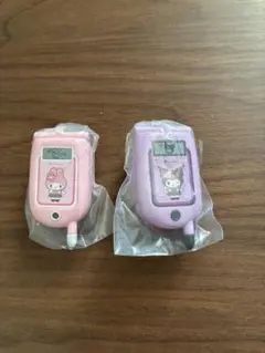 산리오 ガラケー風ミラーチャーム 쿠로미 •マイメロ セット