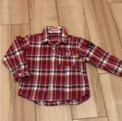 【3/21まで値下げ処分】ミキハウス チェックシャツ 赤90㎝
