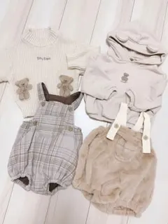 アプレレクール ベビー服 ニット ロンパース サロペット トレーナー 長袖 80