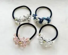 ヘアゴム ヘアアクセサリー ビーズ アクセサリー 4点セット③