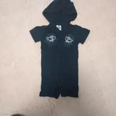 HYSTERICMINIフード付き黒ロンパース