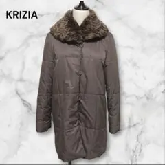 【希少美品】クリツィア　ブラウン　ファー付き　ダウンジャケット　裏地ロゴ総柄のサムネイル