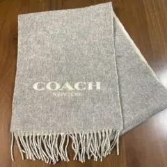 【CO11】 コーチ coach マフラー グレー ブランドロゴ