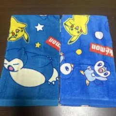 ポケモン　カビゴン　ピカチュウ　ポッチャマ　フェイスタオル　２枚のサムネイル