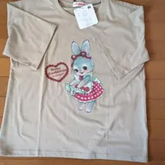 SWIMMER Tシャツ ウサギ柄 ベージュ Lサイズのサムネイル