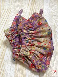 キッズ.和柄.ショート丈アームカバー.ハンドメイド.紫