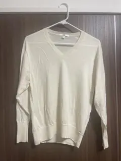 UNIQLO Vネックニット Mサイズ アイボリー