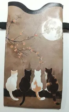 猫デザイン◻️スマホショルダーケース