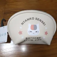 ニャンコ先生　ラウンド　ポーチ　夏目友人帳　新品未使用タグ付