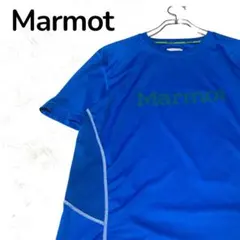 【人気】Marmot マーモット Tシャツ ブルー 吸汗速乾性 S 半袖のサムネイル