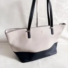 ケイトスペード トートバッグ 肩掛け可能 A4収納 ツートンカラー レザー