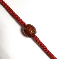 橙色　オレンジ　正絹帯締め・ガラス帯留め　セット 帯飾り