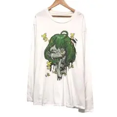 ぬくぬくにぎりめし　長袖Tシャツ　ロンT あはは　女の子　ホワイト　XL