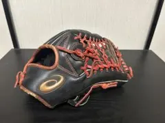 asics 軟式野球グローブ ブラック×レッド 大谷翔平モデル - メルカリ