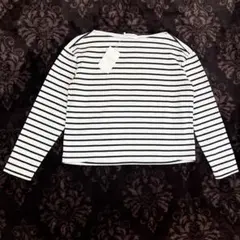 【タグ付き】トゥモローランド コットンボーダー ボートネックプルオーバー 白 黒