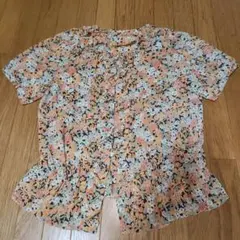 花柄フリル半袖シャツのサムネイル