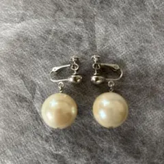 ホワイトパール クリップ式イヤリング