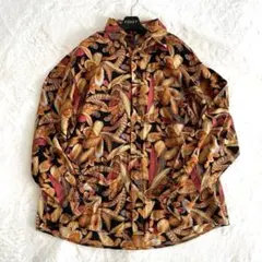 希少デザイン ケンゾーオム フランス製 総柄 長袖シャツ XL相当