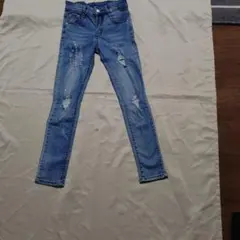 ダメージ加工 スキニーデニム ペイントデザイン