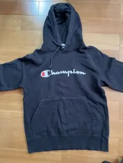 Champion ブラック パーカー フード付き