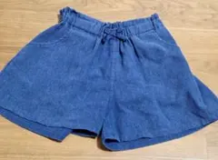 ネイビー 半ズボン ゴムウエスト リボン付き120cm