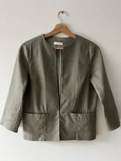 ユナイテッドアローズ Herdmans Linen ノーカラージャケット カーキのサムネイル