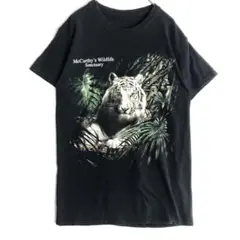 3109 McCarthy's Wildlife ホワイトタイガー　Tシャツ　黒