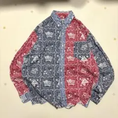 大きいサイズ・XL✨河谷シャツ ギンガムチェック 刺繍 長袖シャツ オレンジ 大きいサイズ・XL✨河谷シャツ ギンガムチェック 刺繍 長袖シャツ