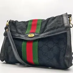 グッチ ショルダーバッグ GG キャンバス シェリーライン 2way ブラック