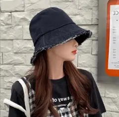 ブラックデニムバケットハット