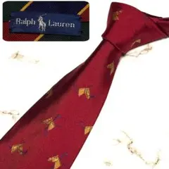 Ralph Lauren ラルフローレン ネクタイボルドー ポニー　馬柄