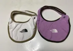ノースフェイス◆スタイ◆よだれかけ◆2枚セット◆双子コーデ◆白• 紫