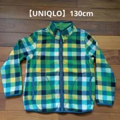 ユニクロ【UNIQLO】130cm フリースジャケット チェック柄