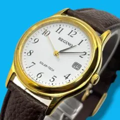 《美品 稼働品》 シチズン レグノ メンズ腕時計 デイト 防水 ソーラー