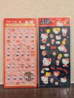 【新品】ハローキティ ボンボンドロップシールmini・デニムステッカーセット