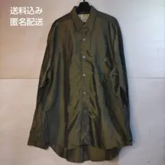 AT11: PACCINO オリーブグリーン 長袖シャツ 大きいサイズ