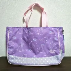 Nice Claup トートバッグ レッスンバッグ　パープル ハート柄のサムネイル