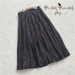 ✨美品✨フレアスカート ウエストゴム ロングスカート チェック柄