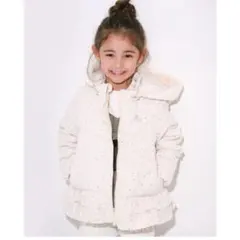 SLAP SLIP/星柄 リボン 裾フリル フード 中綿 ジャケット