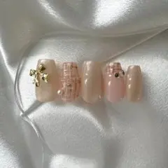 キラキラツイード柄　ネイルチップ 10本セット