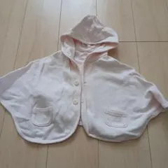フード付きピンクポンチョ 70-80cm　コムサ