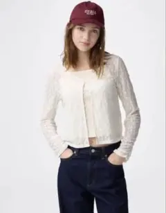 GU ジーユー レースカーディガン　S