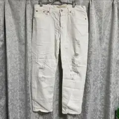 美品！ギャップ＊ダメージ加工白デニム＊ジーンズ＊ウエスト75センチ＊29