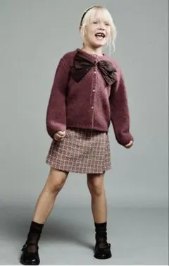 ZARA ベルベットポケット付きプリントバミューダスカート